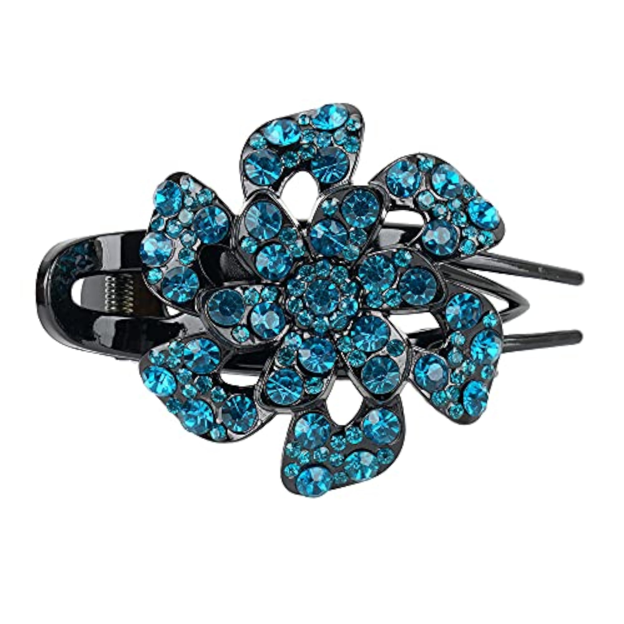 Rhinestone Single Flower Hair Clip, Elegant Accessory